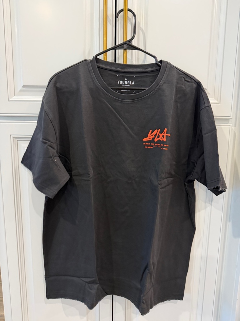 YoungLA Black Packaged Tee with Logo - Picture 2 of 5